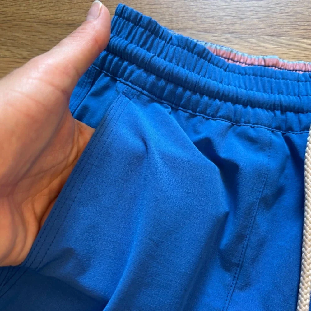 Faherty All Day Shorts Men's Small Blue Drawstring Outdoor Casual Performance